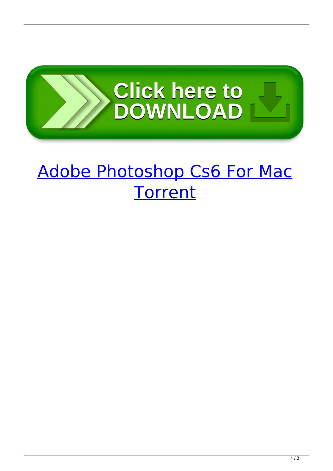 Adobe Cs6 Creative Suite For Mac Torrent